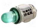 LED lamp; green; BA7S; 12VDC; 12VAC
