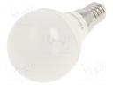 LED lamp; cool white; E14; 230VAC; 470lm; 4.7W; 180°; 6500K