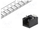 Socket; RJ12; PIN: 6; Cat: 5; Layout: 6p6c; SMT; horizontal