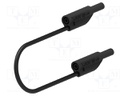 Test lead; 10A; banana plug 2mm,both sides; Len: 1m; black