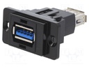Coupler; USB A socket,both sides; SLIM; USB 3.0; gold-plated