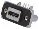 Socket; USB AB micro; MUSB; on PCBs,for panel mounting,screw