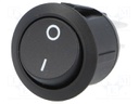 ROCKER; DPST; Pos: 2; OFF-ON; 10A/250VAC; black; none; 50mΩ; UL94V-2