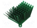 Heatsink: extruded; grilled; green; L: 40mm; W: 38mm; H: 25mm; 1.9°C/W