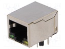 Socket; RJ45; PIN: 8; shielded,with LED; Layout: 8p8c; THT