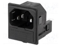 Connector: AC supply; socket; male; 10A; 250VAC; IEC 60320; UL94V-0