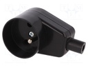Connector: AC supply; socket; Layout: 2P+PE; black; 250VAC; 16A