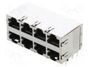 STK MJ ASSY,8POS,2X4,SHLD,CAT5