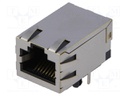 Socket; RJ45; PIN: 8; shielded,with isolation transformer; THT