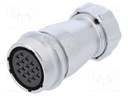 Plug; female; WS; PIN: 16; 10A; soldering; for cable; 500V; 2mm2