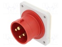 Connector: AC supply 3-phase; socket; male; 16A; 400VAC; IEC 60309