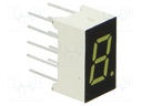 Display: LED; 7-segment; 7.62mm; 0.3"; No.char: 1; white; 65mcd