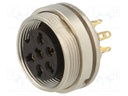 Connector: M16; female; IP40; socket; soldering; 250V; PIN: 6; 5A