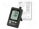 Data logger; temperature,humidity; Display: LCD 3"; ±0.8°C; ±0.8%