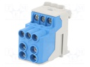 Splice terminal: distribution block; 10mm2,25mm2; ways: 1; blue