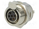 Socket; XLR mini; female; PIN: 6; soldering; 1.2A; 0.38mm2