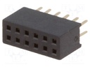 Socket; pin strips; female; PIN: 12; straight; 1.27mm; THT; 2x6; 1A