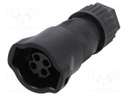 Plug; Connector: circular; CB; female; PIN: 4; w/o contacts; IP67
