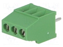 PCB terminal block; angled 90°; 2.54mm; ways: 3; on PCBs; terminal