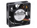 Fan: DC; axial; 24VDC; 60x60x20mm; 52.8m3/h; 43dBA; ball bearing