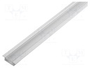 Profiles for LED modules; transparent; recessed; L: 1m; aluminium