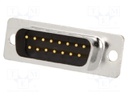 D-Sub; PIN: 15; plug; male; turned contacts; soldering; for cable