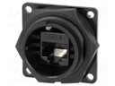 Socket; RJ45; DC; PIN: 8; Cat: 6; Layout: 8p8c; Locking: bayonet; IDC