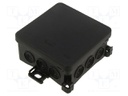 Enclosure: junction box; X: 85mm; Y: 40mm; Z: 85mm; IP54; black
