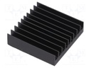Heatsink: extruded; grilled; black; L: 35mm; W: 33mm; H: 9.5mm