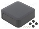 Enclosure: with panel; PF; X: 100mm; Y: 100mm; Z: 35mm; ABS; dark grey