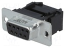 D-Sub; PIN: 9; plug; DFR; female; IDC; for ribbon cable; gold flash