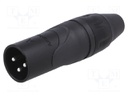 Plug; XLR; male; PIN: 3; straight; for cable; soldering; 133V; 15A