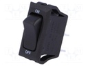 ROCKER; SPST; Pos: 2; OFF-ON; 16A/250VAC; black-green; none; UL94V-2