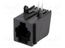 Socket; RJ11; PIN: 4; Cat: 3; shielded,with panel stop blockade