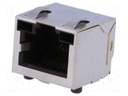 Socket; RJ45; PIN: 8; shielded,with LED light pipe; gold-plated