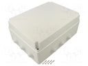Enclosure: junction box; X: 228mm; Y: 308mm; Z: 128mm; wall mount