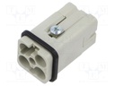 Connector: HDC; contact insert; male; CQ; PIN: 3; 3+PE; size 21.21