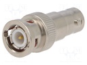 Coupler; BNC socket,BNC plug; straight; 50Ω; teflon