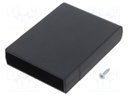 Enclosure: with panel; X: 69mm; Y: 90.5mm; Z: 19mm; ABS; black