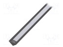 Profiles for LED modules; white; angular; black; L: 1m; aluminium