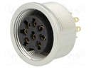 Connector: M16; female; IP68; socket; soldering; 60V; PIN: 8; 5A