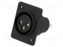 Socket; XLR; female; PIN: 3; for panel mounting,screw; soldering