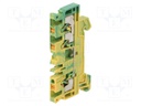 Splice terminal: rail; 2.5mm2; ways: 1; terminals: 3; yellow-green