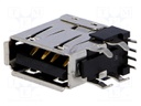 Socket; USB A; on PCBs; THT; PIN: 4; side,angled 90°