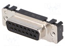 D-Sub; PIN: 15; socket; female; straight; THT; UNC4-40