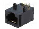 Socket; RJ45; PIN: 8; Layout: 8p8c; THT; angled 90°