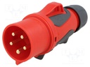 Connector: AC supply 3-phase; plug; male; 32A; 400VAC; IP44; PIN: 5