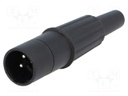 Plug; XLR; male; PIN: 3; straight; for cable; soldering; black; 16A