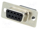 D-Sub; PIN: 9; plug; female; w/o contacts; for cable; 250V; black