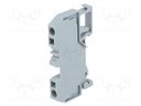 Splice terminal: rail; 0.08÷4mm2; ways: 1; terminals: 2; grey; 800V